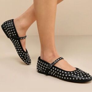 Steve Madden vinetta  Black rhinestone Mary Jane Flats